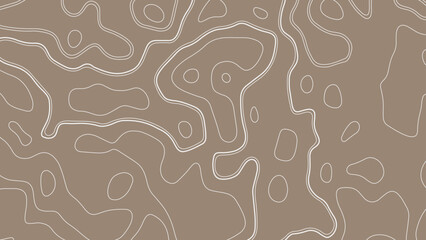 Seamless topographic map texture. Cartography elevation maps contour hiking, topography contoured terrain lines trail, longitude topographical landscape geographic  background. Vector design. © Mst