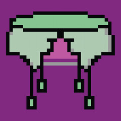 Fototapeta premium Pixel art underwear design with cute retro style, seamless fashion icon for digital assets premium!!
