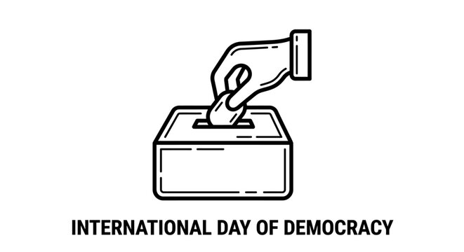 International Day of Democracy Voting Ballot Box Icon