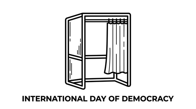 Voting Booth Icon for International Day of Democracy