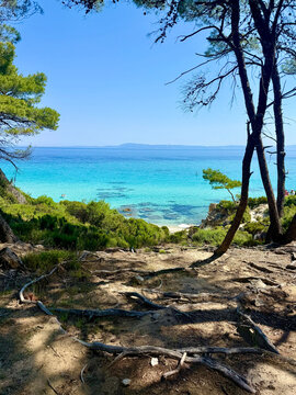 Breathtaking scenic view of a beautiful exotic paradise island.