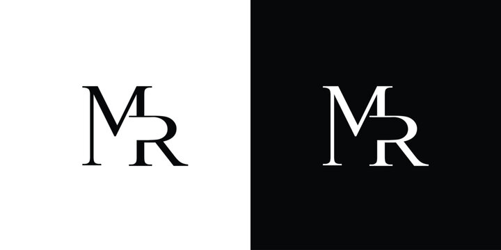 Modern and unique letter MR initials logo design