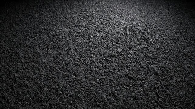 Close-up image of rough, textured black asphalt pavement with a slightly reflective surface.