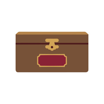 Brown Leather Treasure Chest Box.