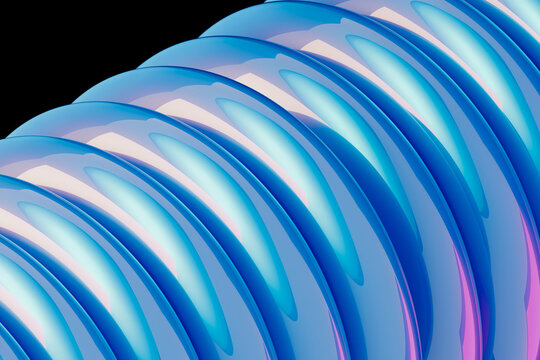 3D cyan rib pattern with blue rows and pink accent
