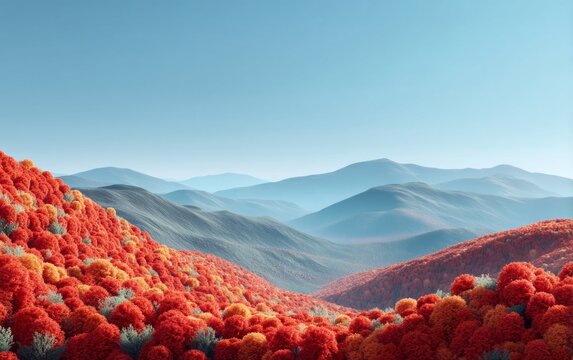 Enchanting Countryside Landscape with Majestic Copper Beech Trees