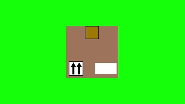 Package Icon Floating Animation on Green Screen or transparent Background for Delivery, Shipping, and Logistics Concept