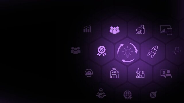 Continuous improvement idea. Creating continuous development mindset. learn business improvement tips & tricks. Animation of 4k video.