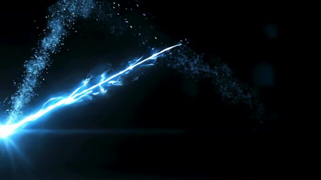 Ruby red light beam ricochet animation with dynamic high speed motion on black background