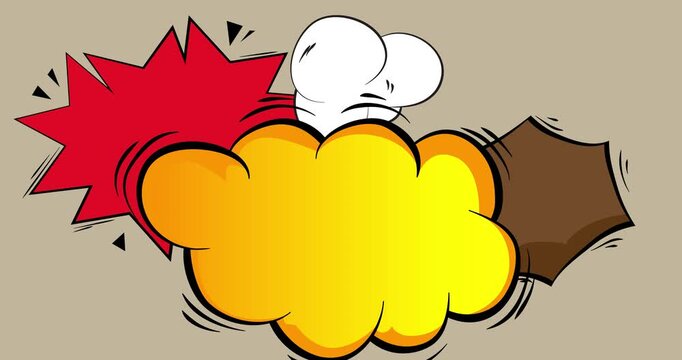 Cartoon background animation, comic book backdrop video. Retro comics pop art design.