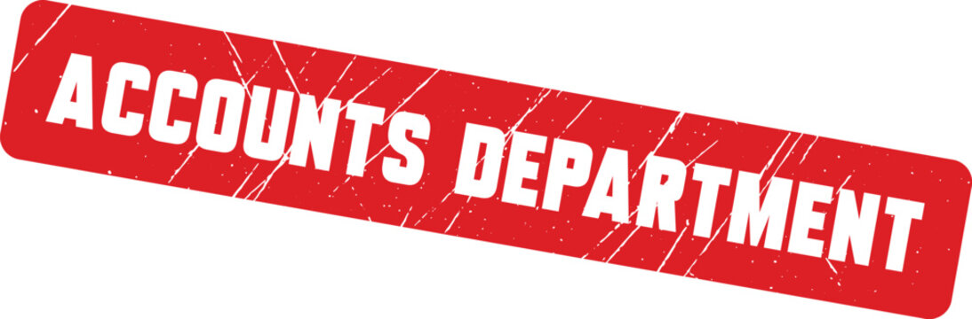 ACCOUNTS DEPARTMENT: A sharp and clean red rubber stamp impression suitable for all standard office documentation and validation.