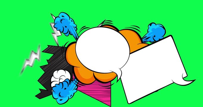 Cartoon background animation, comic book backdrop video. Retro comics pop art design.
