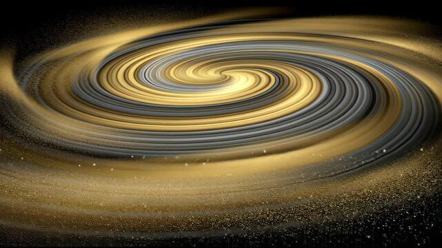 Gold dust swirling in a spiral abstract energy background, abstract motion background for modern creative design