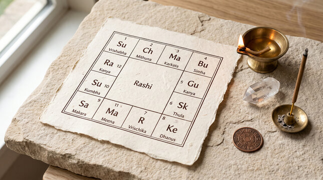 Vedic Natal Chart on Stone