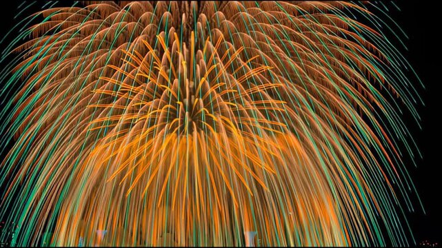 Vibrant fireworks display colorful celebration background, abstract motion background for modern creative design