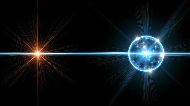 Blue lens flare with glowing light dark abstract background, abstract motion background for modern creative design