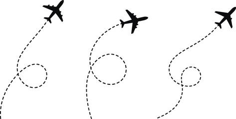 Airplane flight paths with dotted lines © Md. Musaddik Rahman