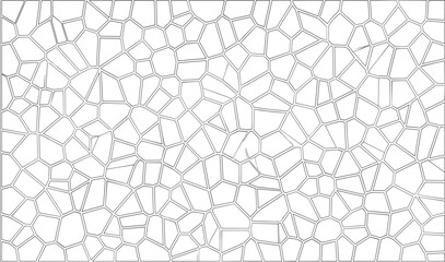 Obraz premium Abstract voronoi cell seamless pattern with cracked stone mosaic linear layout vector texture background
