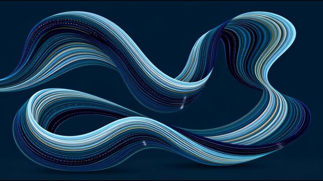 Blue silk fabric waves flowing smoothly elegant luxury background, abstract motion background for modern creative