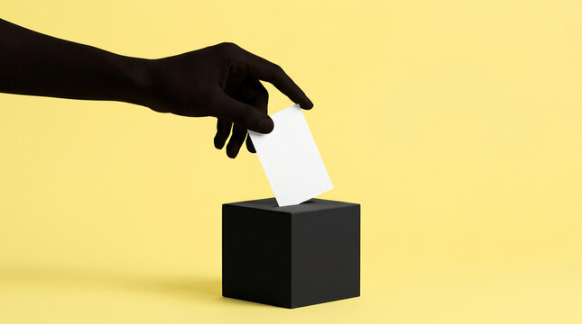 Hand Casting Vote Into Ballot Box