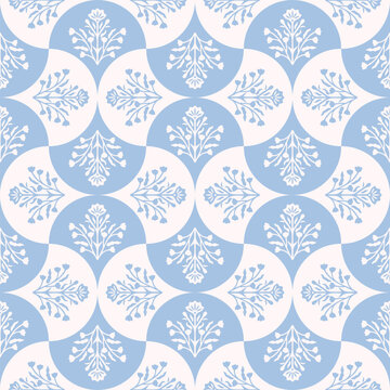 Azulejo scallop decorative vector pattern
