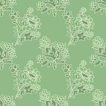 Seamless floral decorative vector pattern
