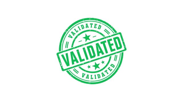 Validated rubber stamp animation video