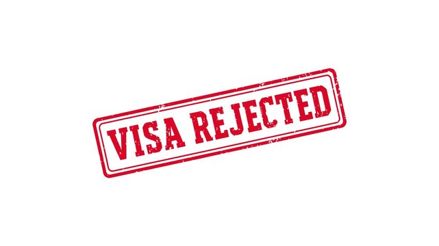 Visa rejected rubber stamp animation video