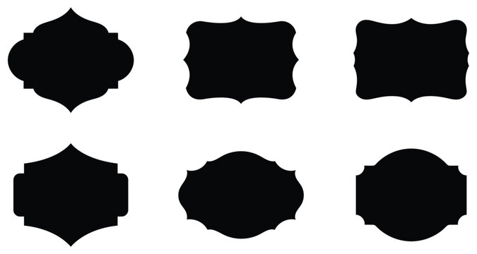 Vintage blank label frame vector template set