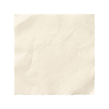 Blank rough parchment paper piece on transparent background