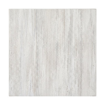 Square white washed distressed wood panel on transparent background