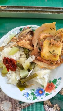 a plate of Tegal's typical sour vegetables