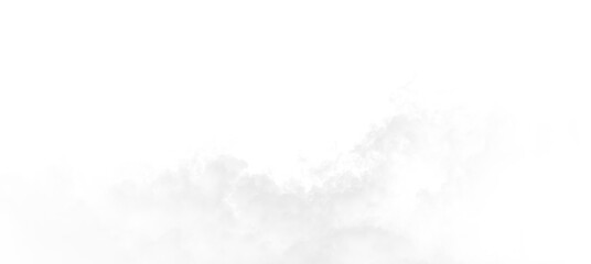Soft white clouds drift across a transparent background creating a light and airy feel in the composition for creative use © Liubov