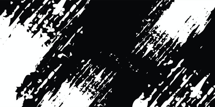 Vector illustration. Background for text. Set of isolated grunge trail banners. Black paint. Brush ink strokes. dot. eps10.