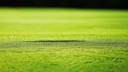 Naklejka premium A small patch of missing grass in a perfect green lawn.