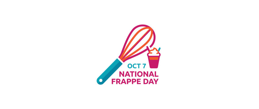 National Frappe Day Vector Illustration with Kitchen Whisk and Coffee