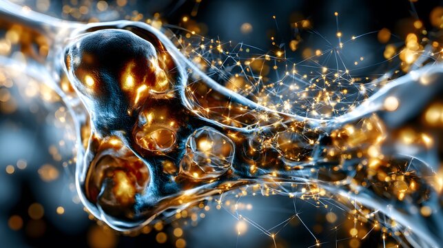 Microscopic Bone Matrix with Calcium and Mineral Components &ndash; Bone Health Concept