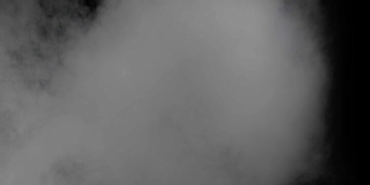 Abstract white smoke in slow motion. Smoke, Cloud of cold fog in light spot background. Light, white, fog, cloud, black background, 4k, ice smoke cloud. Floating fog.	