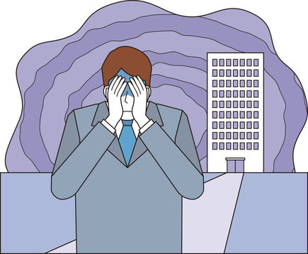 リストラで苦しむ男性