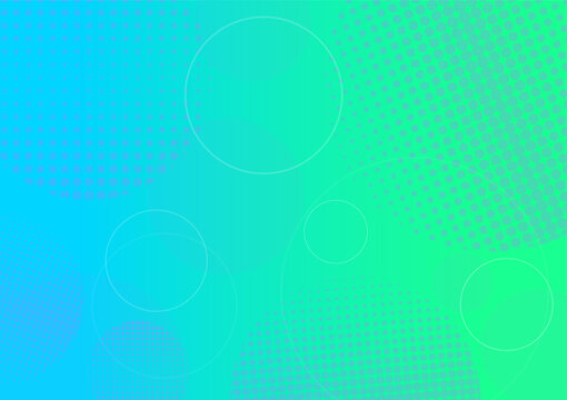 Abstract blue and green gradient geometric background with halftone dots