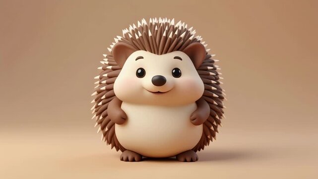 Cute hedgehog character with soft lighting during a gentle zoom out for animated content development