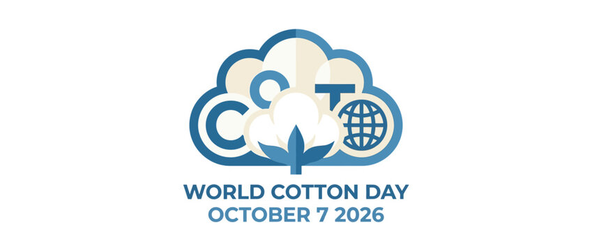 Vector icon of cotton boll with globe and cloud shapes