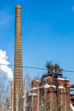 view of idle metallurgical plant in Nizhny Tagil