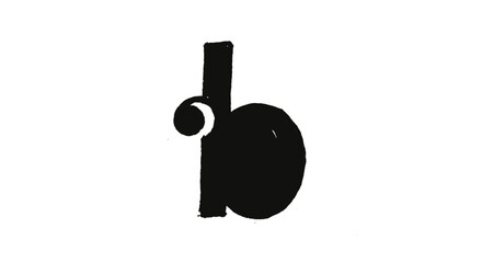 Modern black lowercase letter b icon with circle © AsDesignz