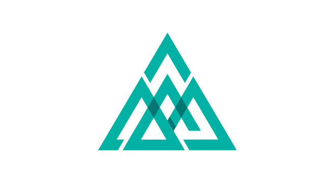 Geometric triangular abstract design with layered shapes