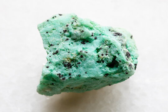 rough chrysocolla rock with black libethenite