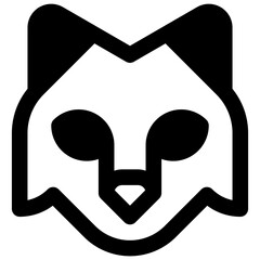 Cat. Outlined stroke vector icon with black-filled details. © Side Project