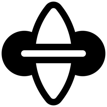 Cuttlefish bone. Outlined stroke vector icon with black-filled details.