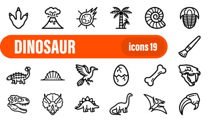 Dinosaur and Paleontology Icon Set © liubomir118809