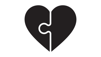 Obraz premium Heart Puzzle Piece Silhouette Symbolizing Love and Connection